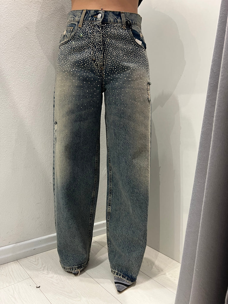 HaveOne•Jeans Bella lavaggio thè strass