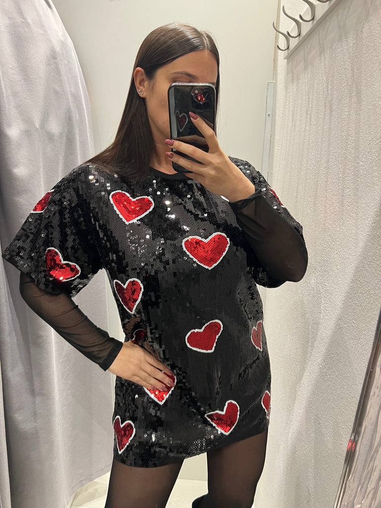 KONTATTO•Abitino paillettes cuori