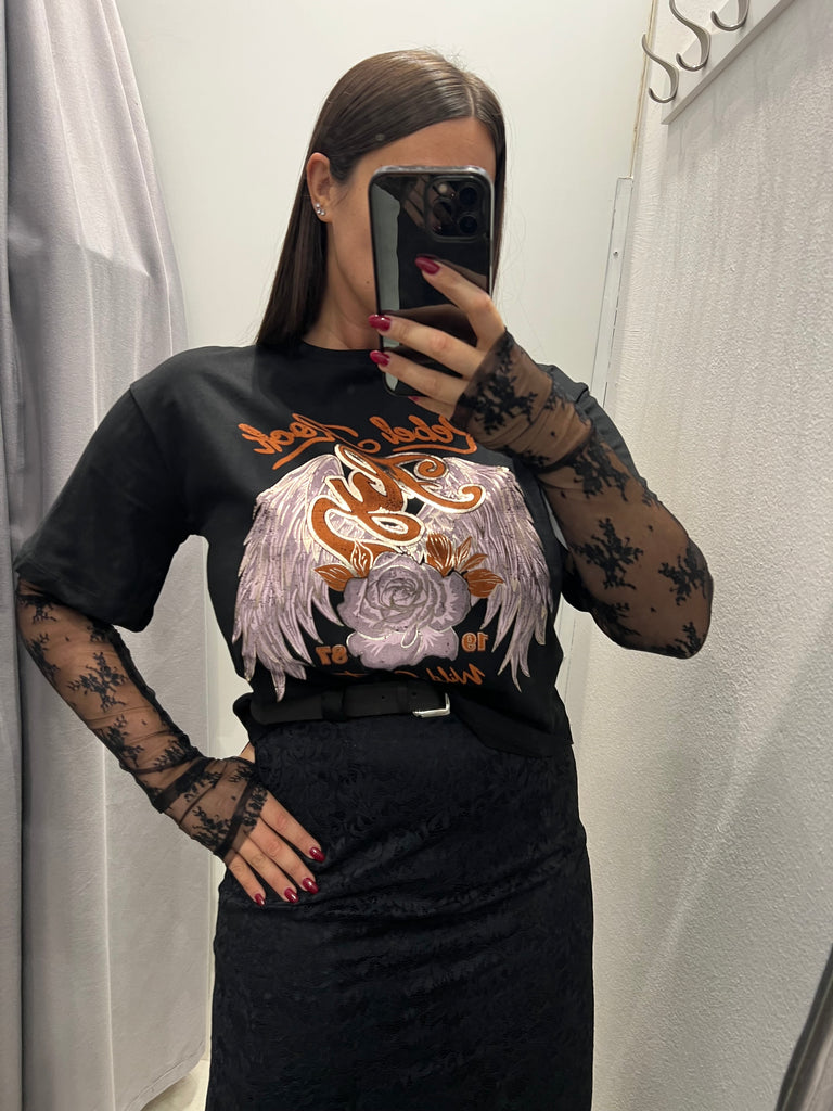 Souvenir•T-shirt Rebel Rock nera