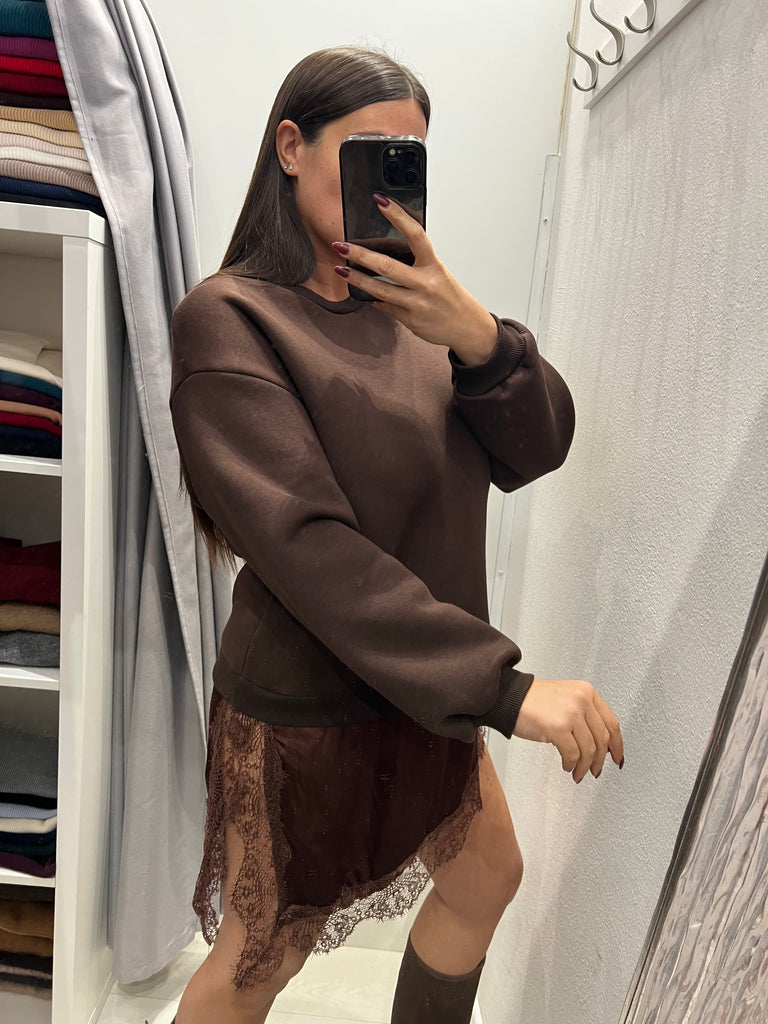 LUMINA•Abitino felpa e finale raso pizzo•Più colori