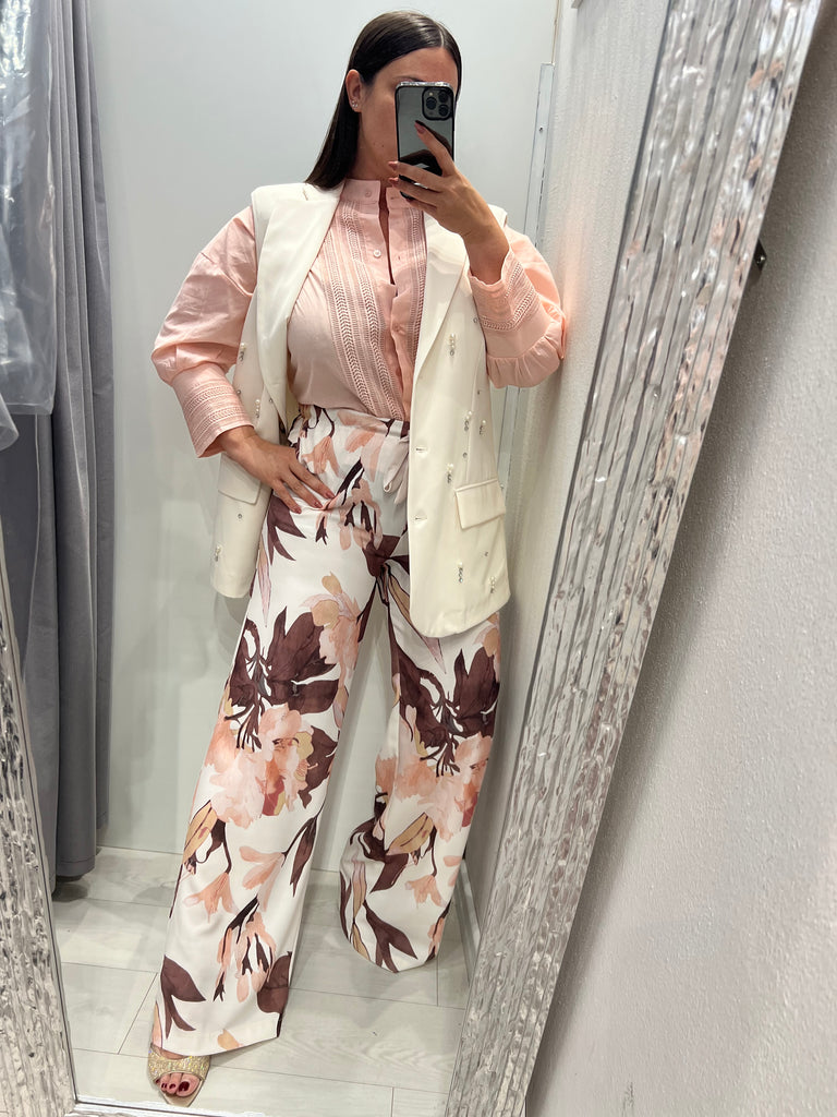 MSS💥HaveOne•Pantalone stampa floreale con coulisse