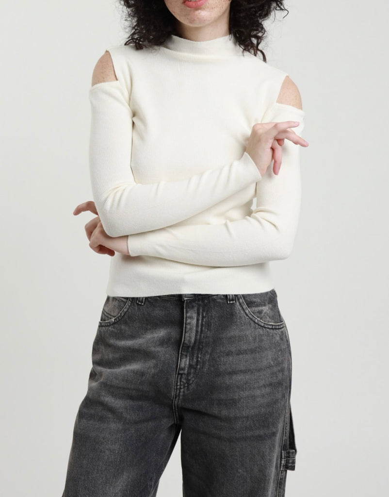 Maglioncino lupetto soffice viscosa apertura spalle•Più colori