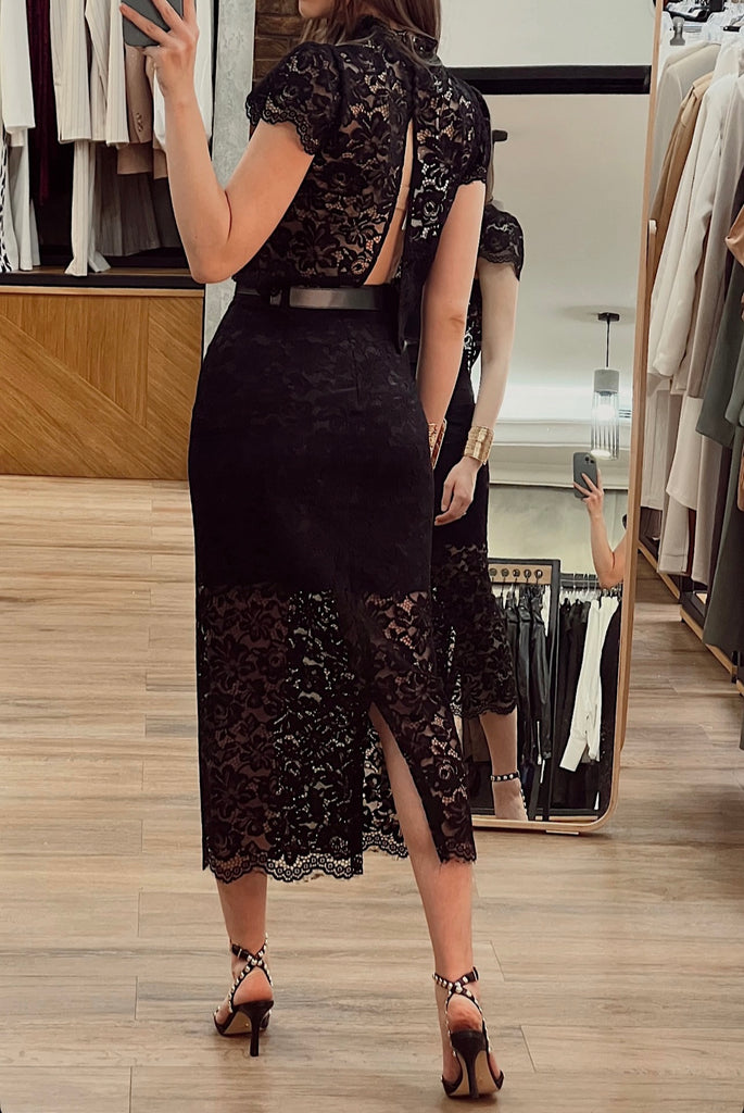 MSS💥IMPERIAL•Camicetta pizzo manica a sbuffo•Nero
