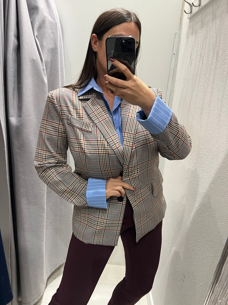 BLK30 HaveOne•Giacca micropaillettes inserto camicia