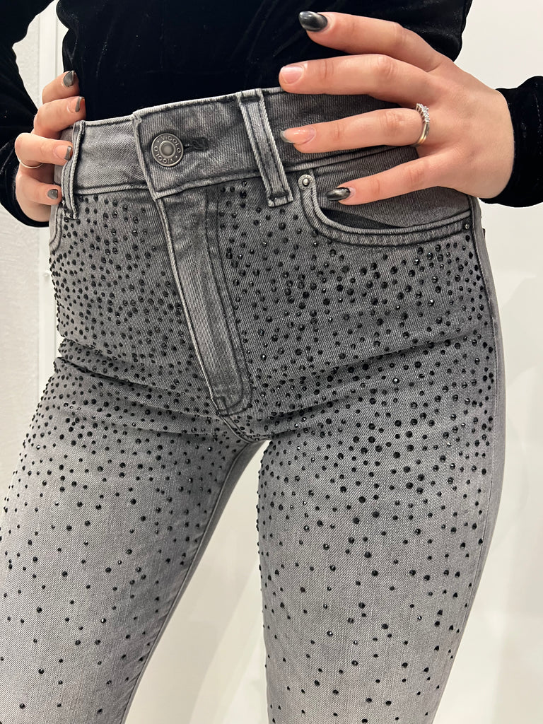 ViCOLO•Jeans Gisele grigio con microstrass