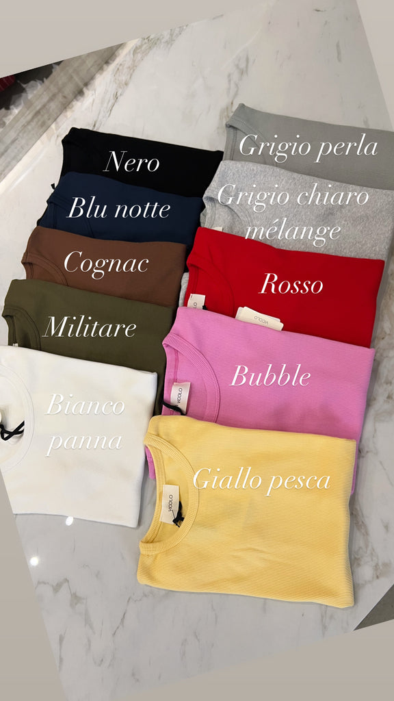 EVER ViCOLO•T-shirt a costine•Più colori