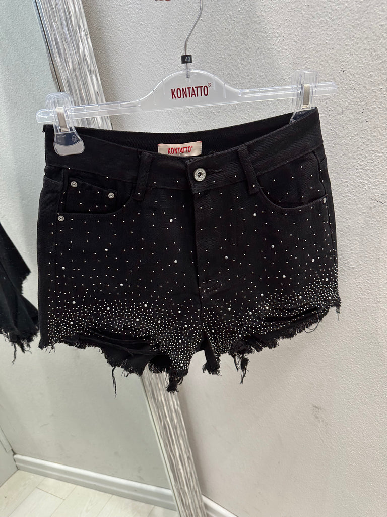 🚨KONTATTO•Shorts strass nero