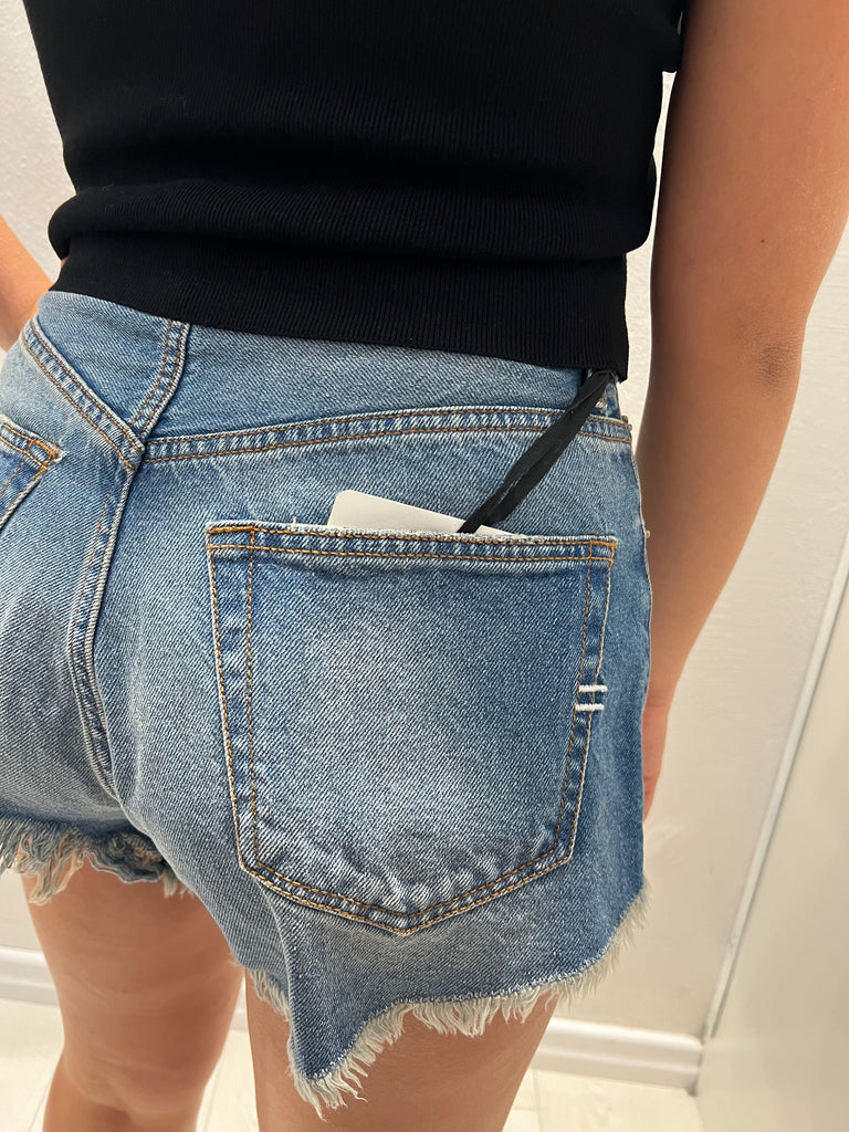 ViCOLO•Shorts in jeans bottoni gioiello