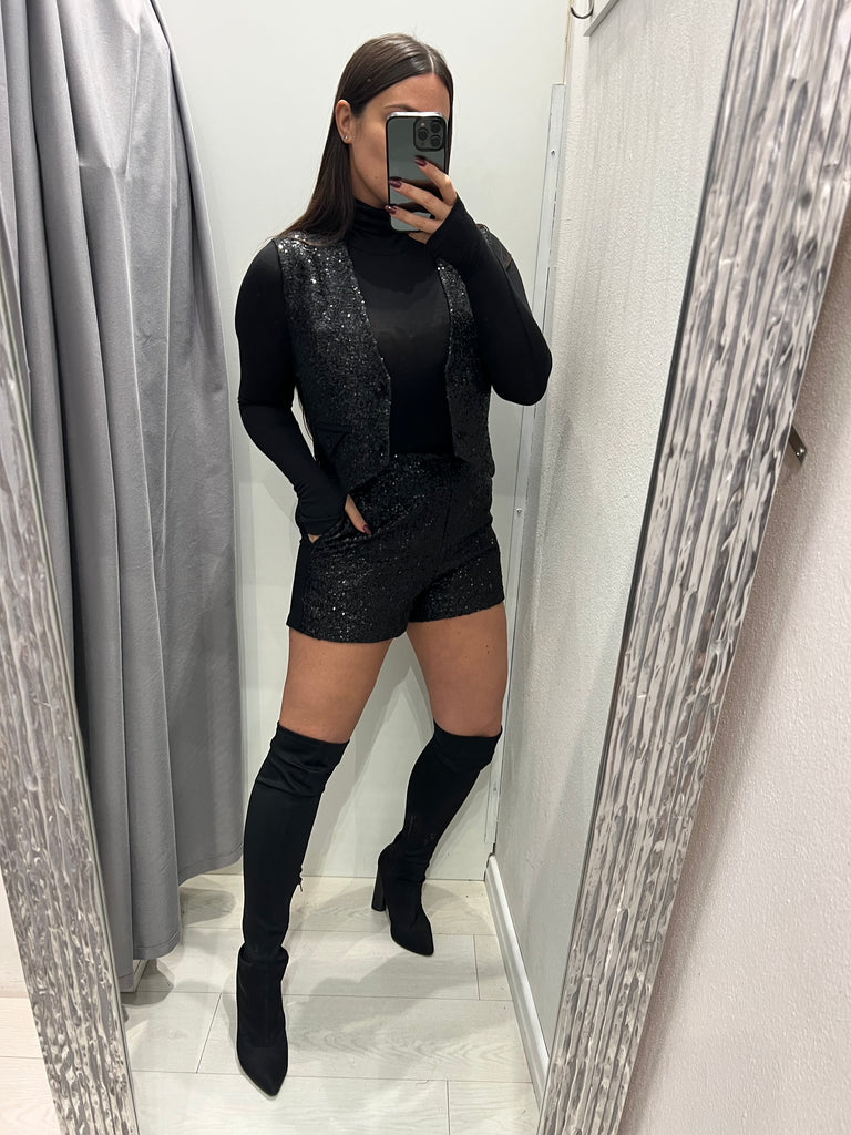 IMPERIAL•Shorts paillettes retro tessuto