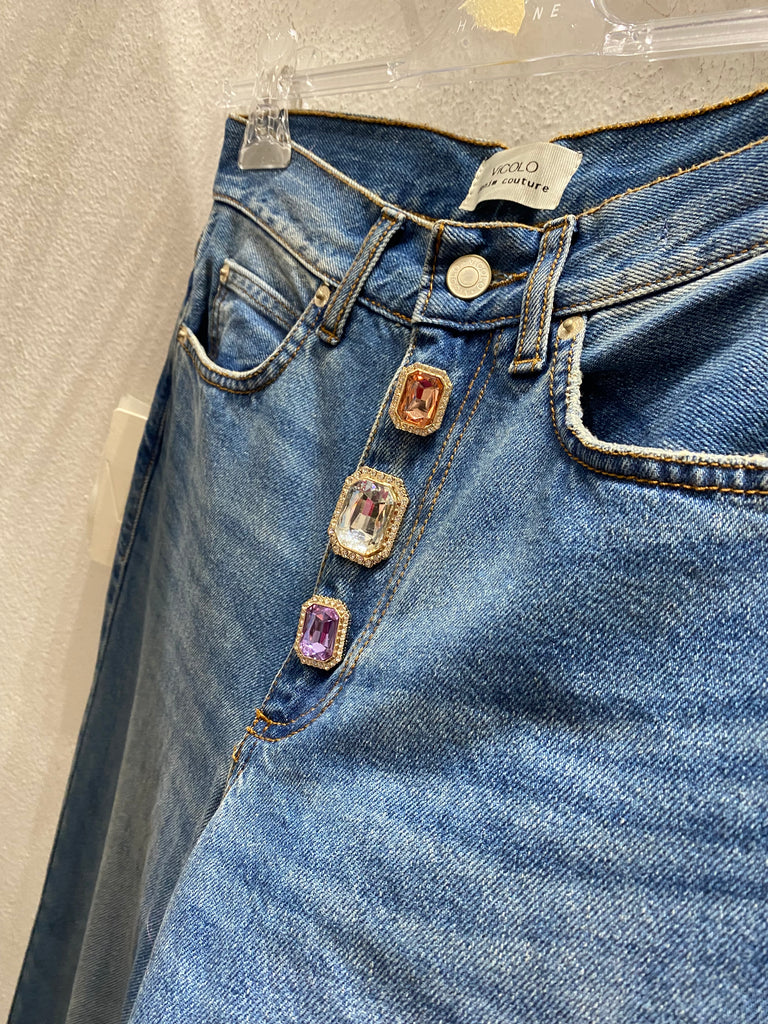 ViCOLO•Jeans Zoe bottoni gioiello