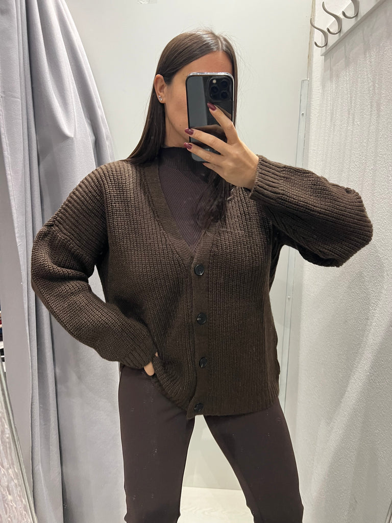 BLK30 LUMINA•Cardigan over con foulard•Più colori