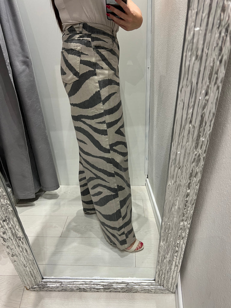 ViCOLO•Jeans palazzo Myrta zebrato