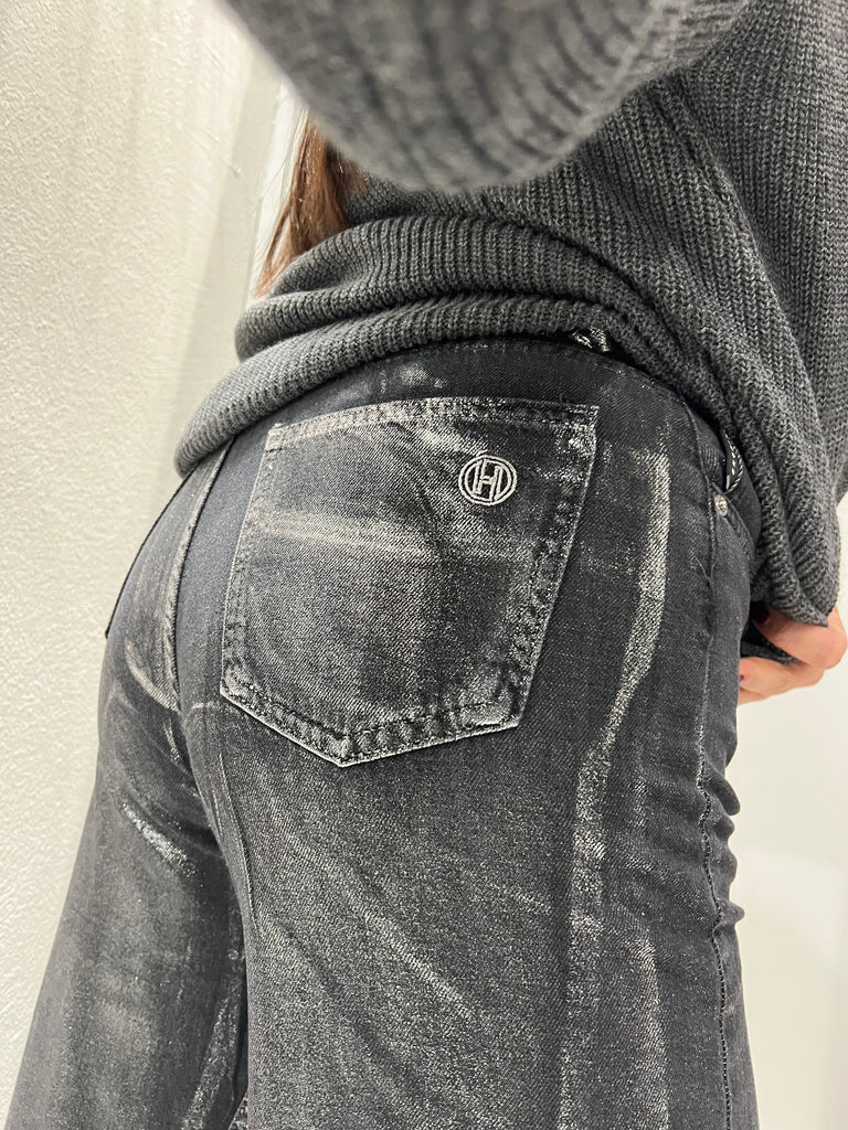 HaveOne•Jeans palazzo laminato