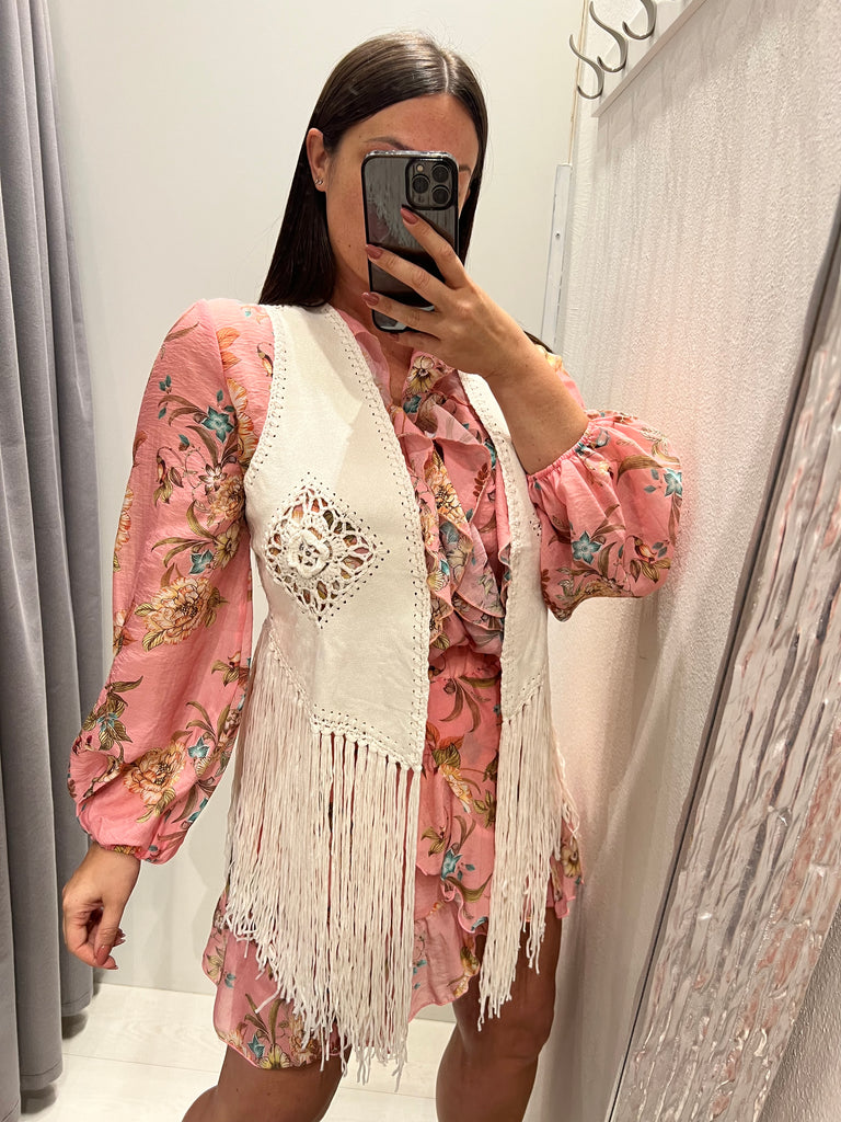 ViCOLO•Camicia volant floreale lyocell