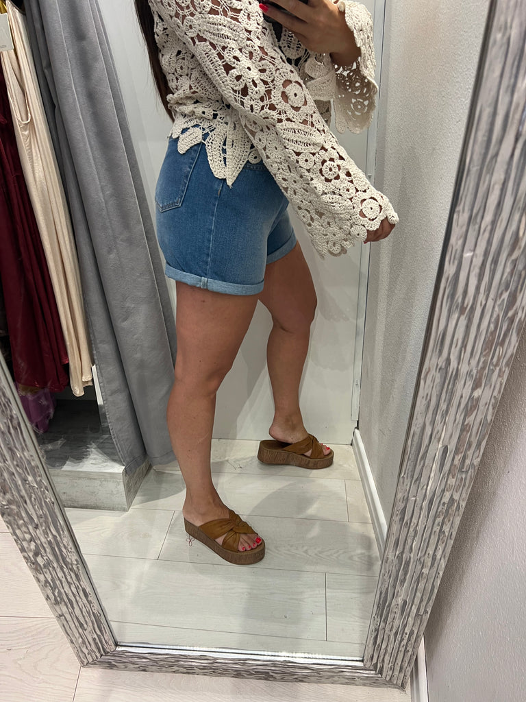 MSS💥HaveOne•Shorts in jeans con risvolto