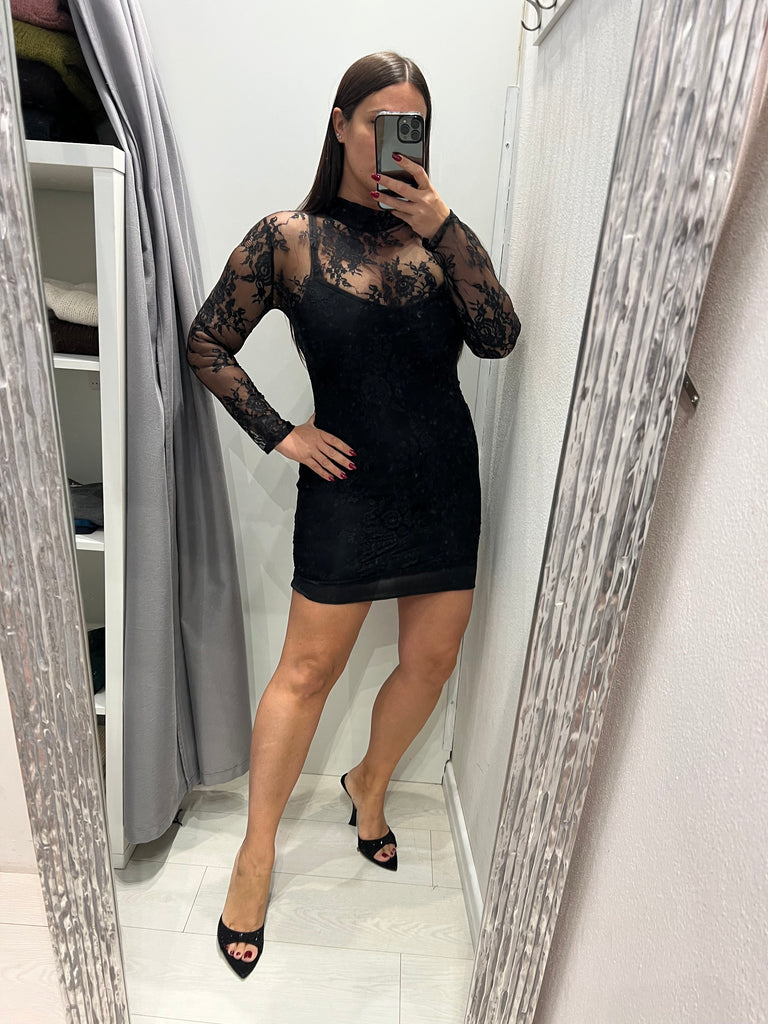 HaveOne•Abitino nero in pizzo