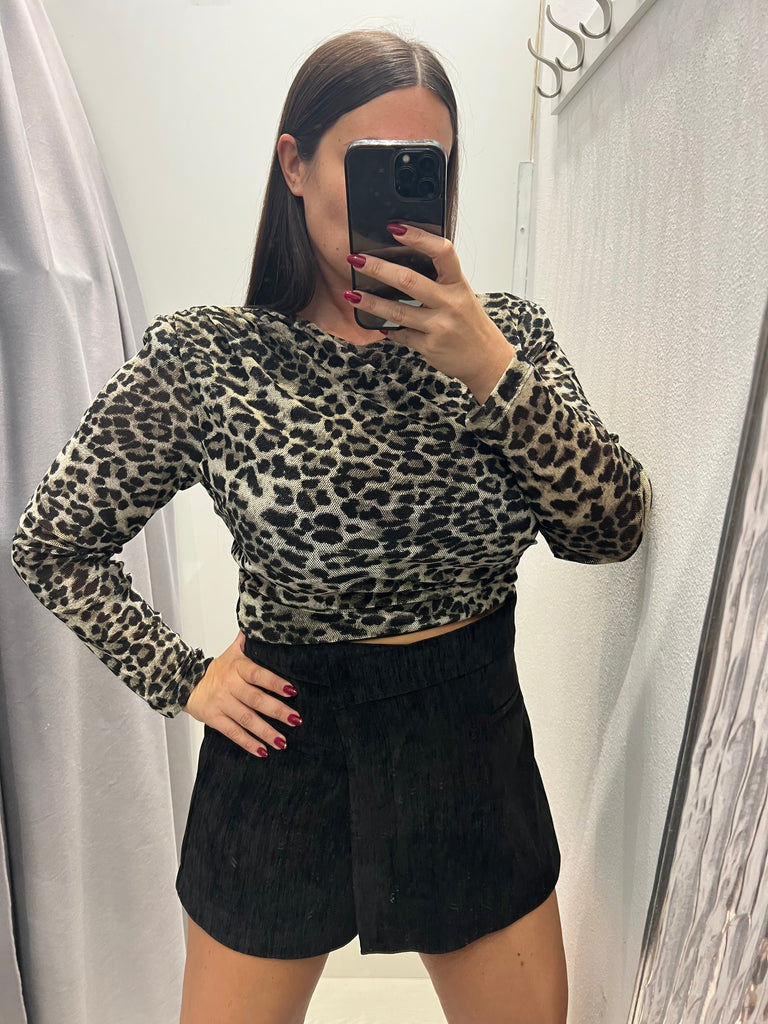 Philia Loft•Maglia maculata crop vellutino