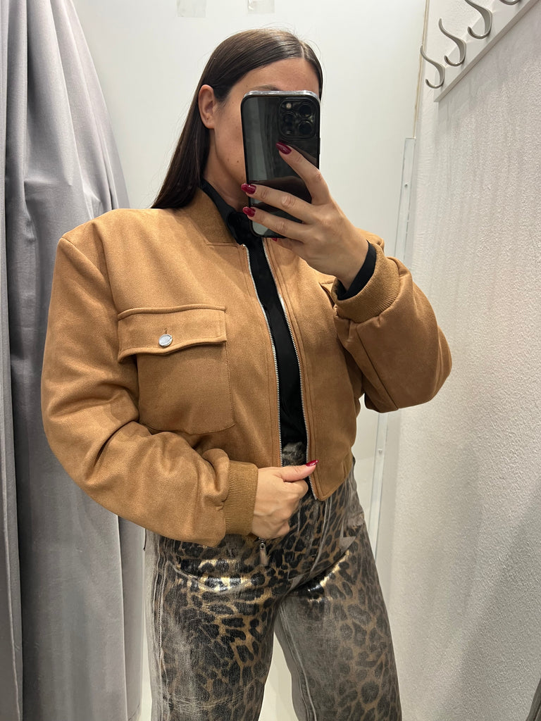 HaveOne•Bomber scamosciato cuoio