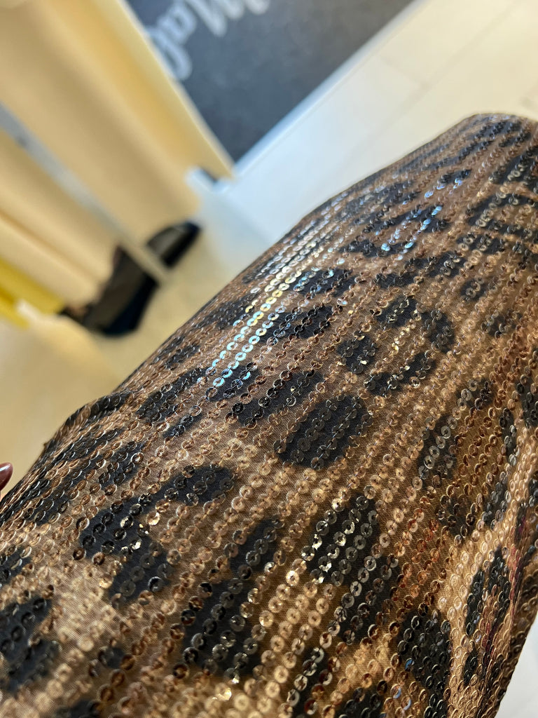 BLK30 LUMINA•Pantalone palazzo maculato paillettes