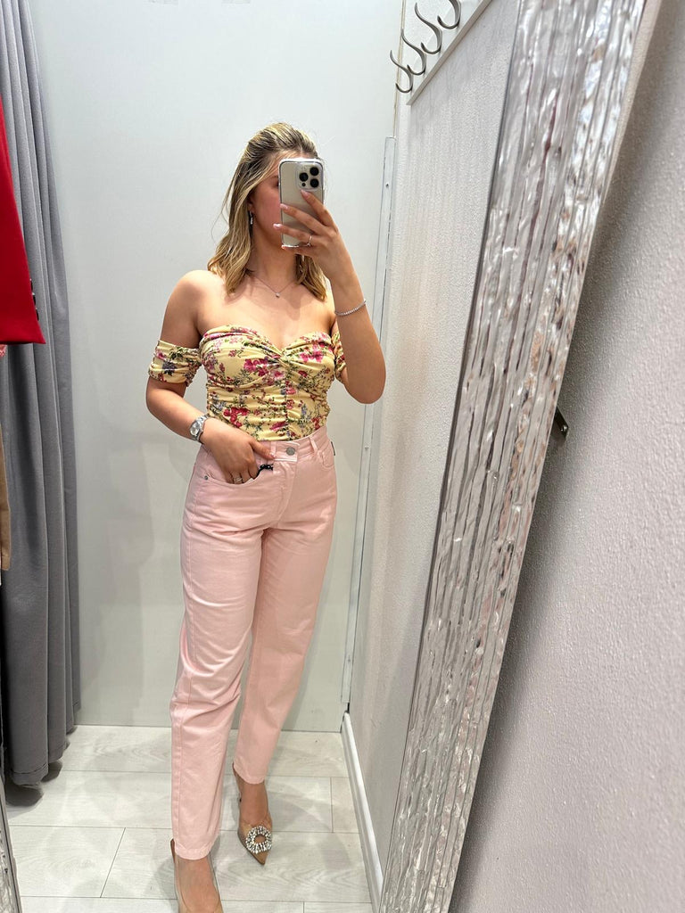 MSS💥ViCOLO•Body fiorellini base gialla