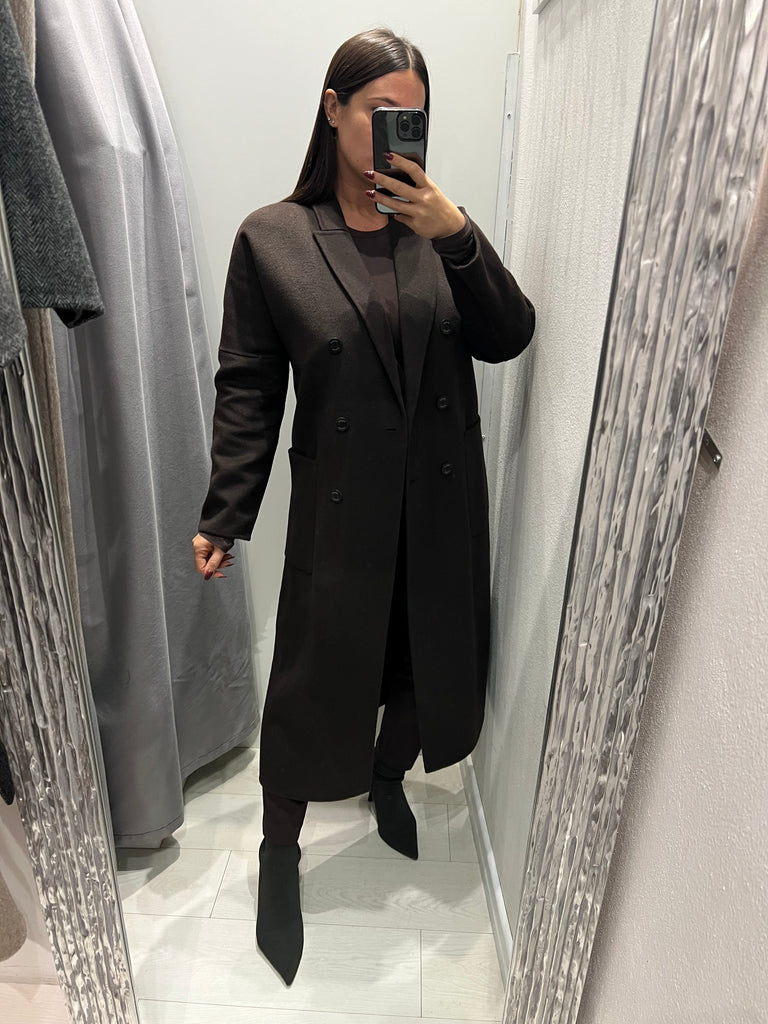 ViCOLO•Cappotto lana doppiopetto tasche applicate