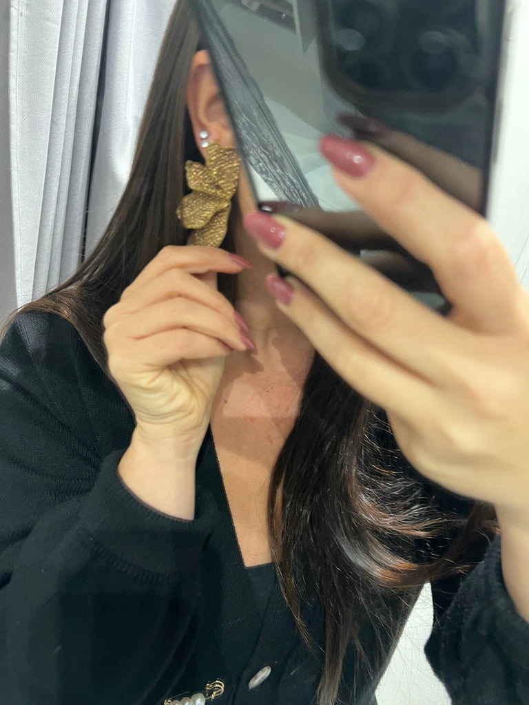 Susy Mix•Coppia di orecchini strass ocra