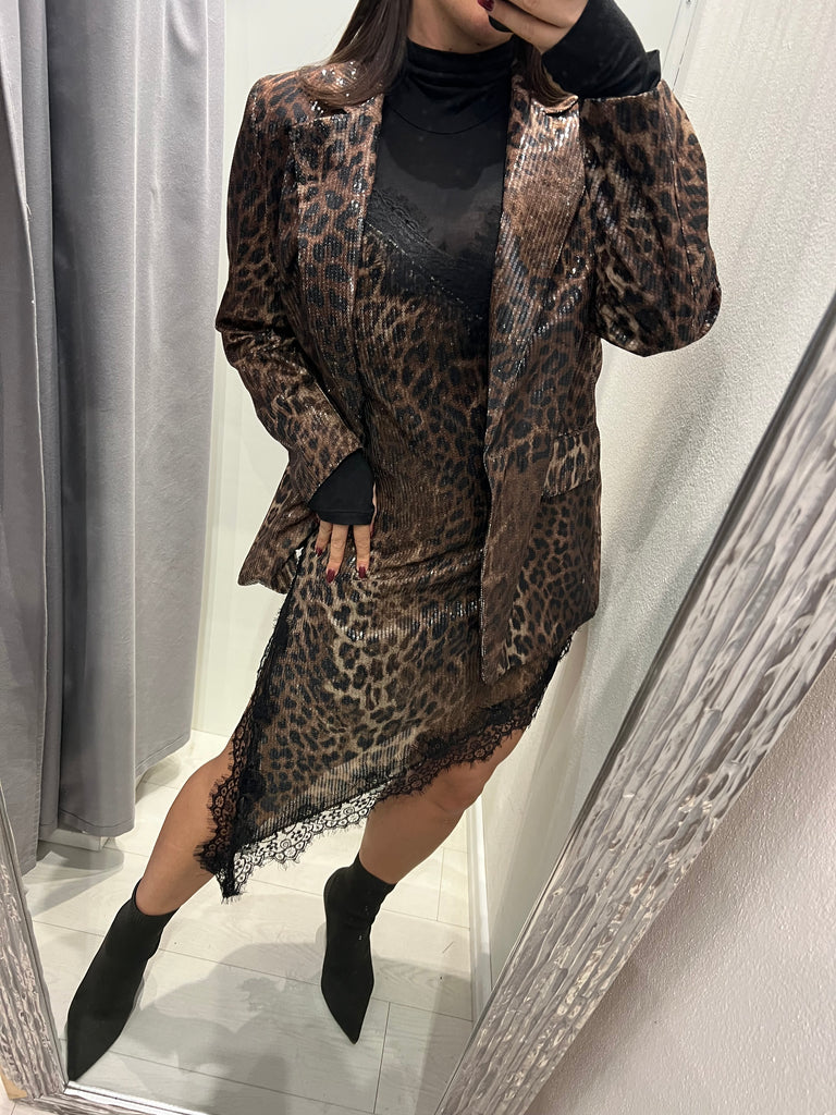 BLK30 LUMINA• Giacca maculata paillettes over