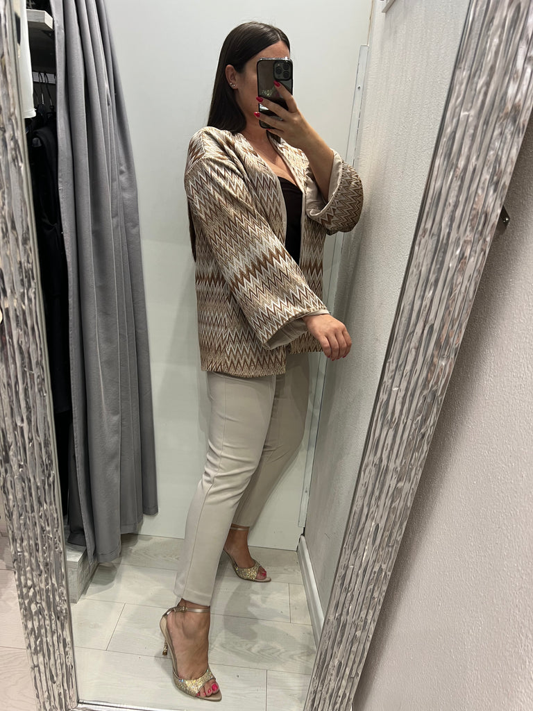MSS💥HaveOne•Kimono cardigan lurex zig-zag
