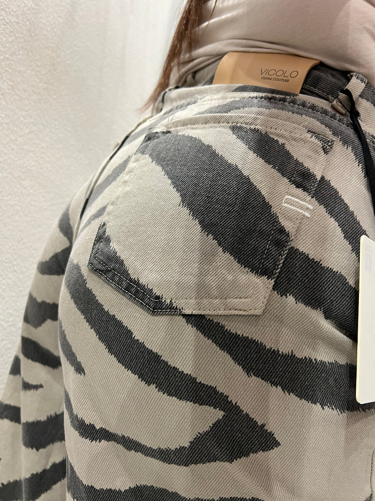 ViCOLO•Jeans palazzo Myrta zebrato