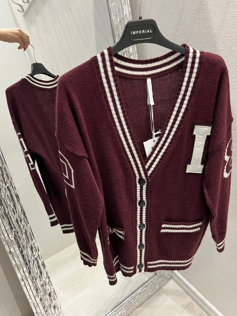 IMPERIAL•Cardigan bordeaux patch