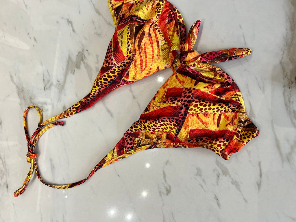 🚨4giveness-Bikini triangolo ferretto e slip a V Party Zebra