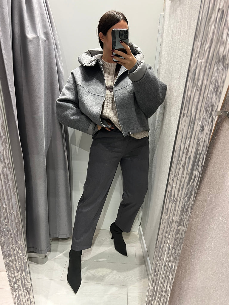 HaveOne•Pantalone grigio elastico dietro