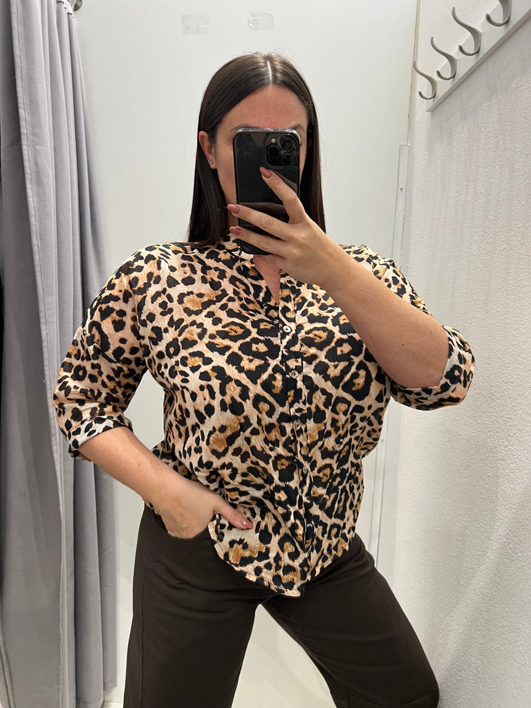 HaveOne•Camicia coreana in mussola maculata