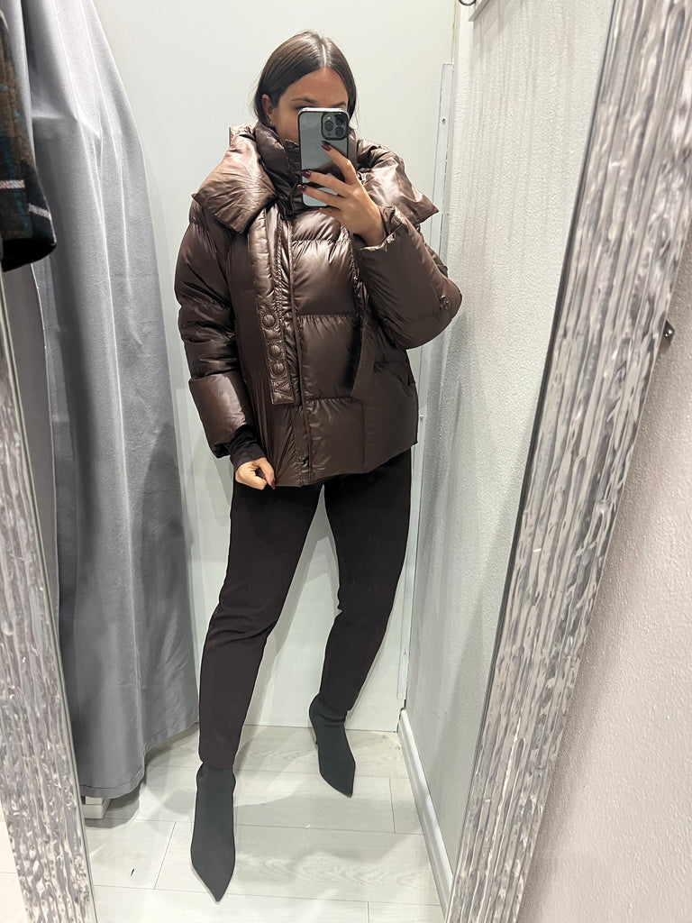 ViCOLO•Giubbino piumino con cappuccio bottoni calamita