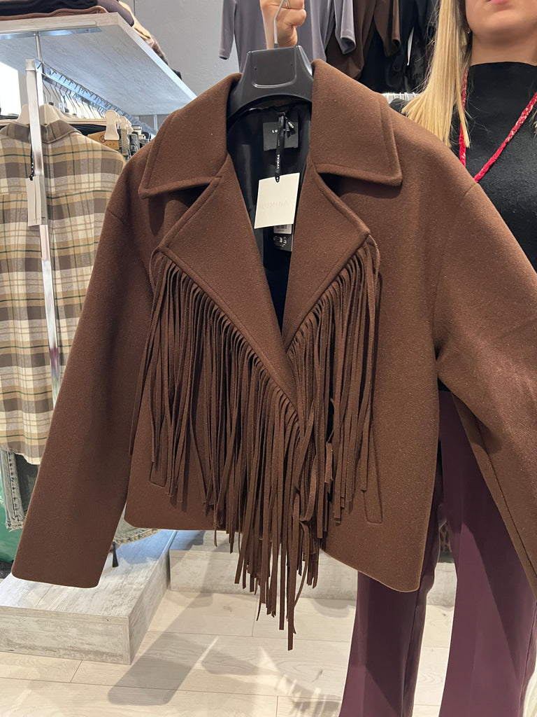 BLK30 LUMINA•Cappotto corto frange•Più colori