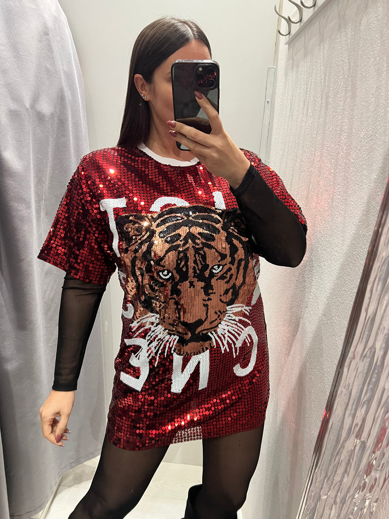KONTATTO•Abitino paillettes tigre