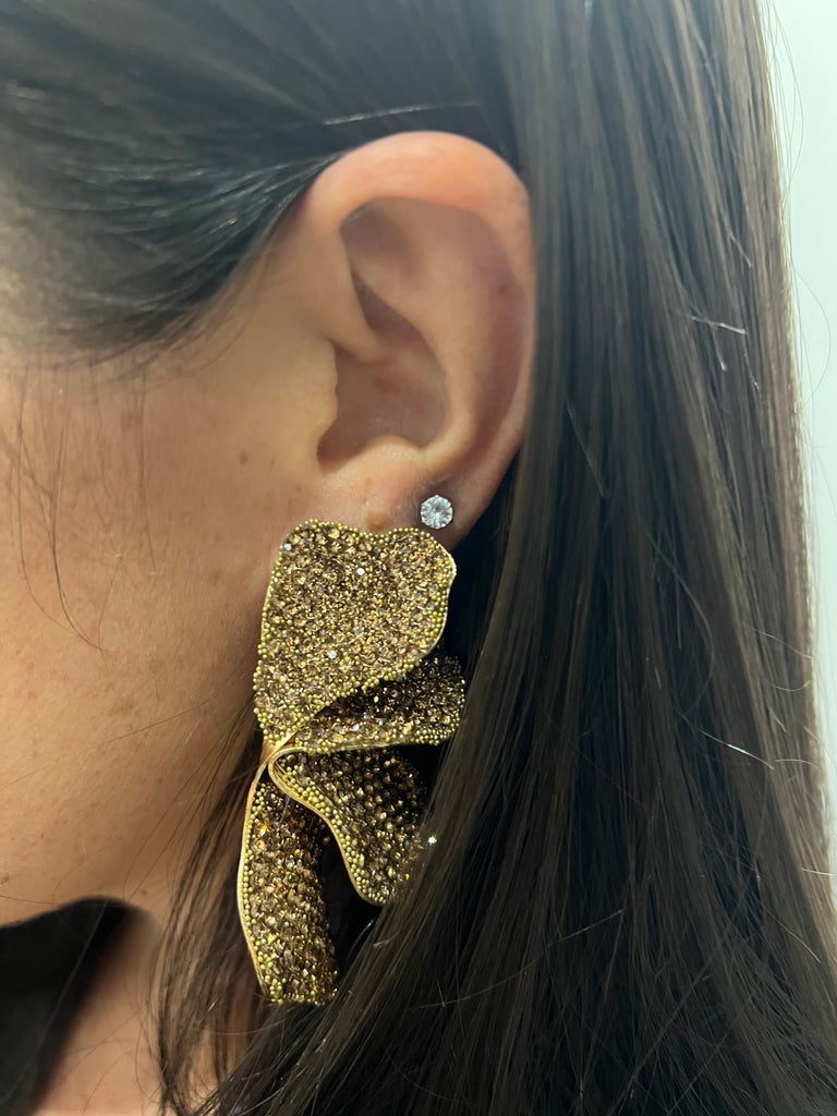 Susy Mix•Coppia di orecchini strass ocra