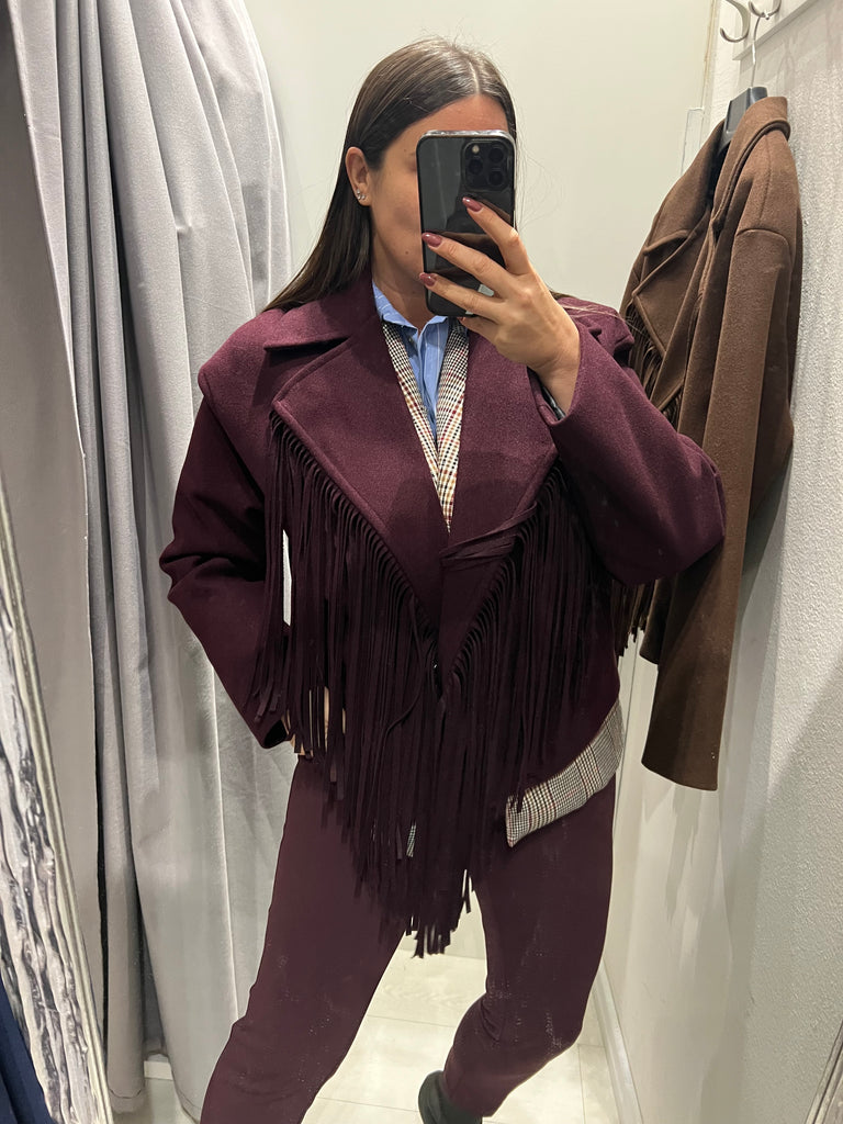 BLK30 LUMINA•Cappotto corto frange•Più colori