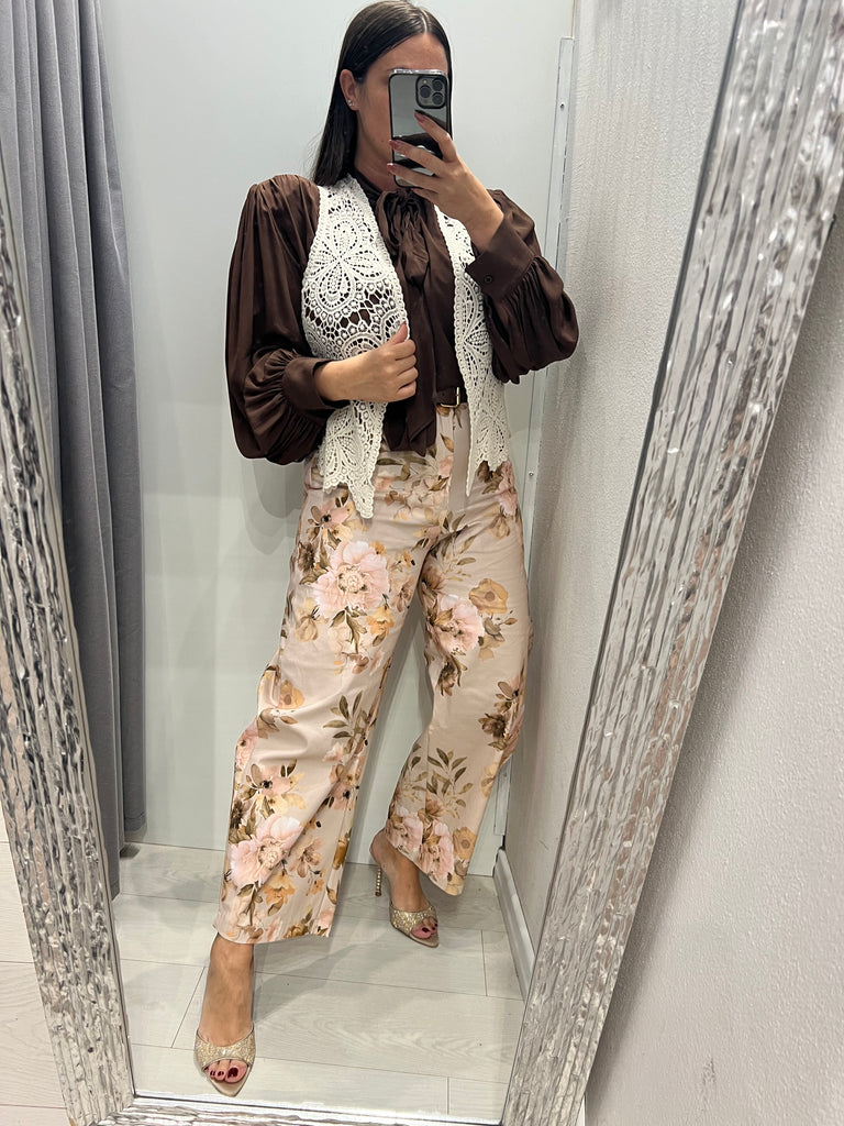 ViCOLO•Pantalone floreale in cotone