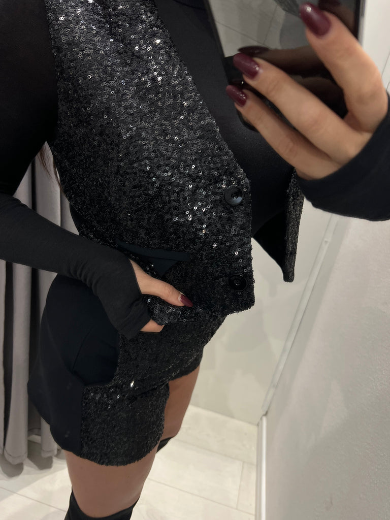 IMPERIAL•Shorts paillettes retro tessuto