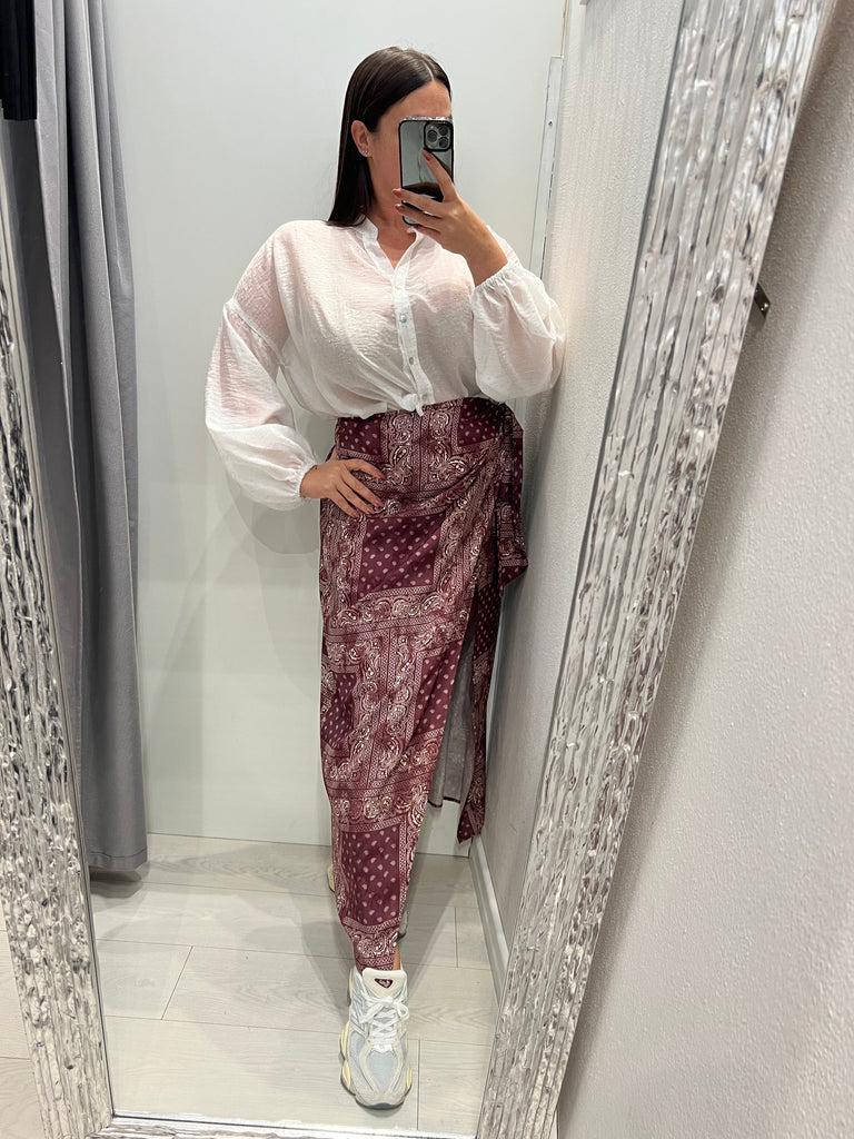 HaveOne•Camicia over bianca microstrass argento