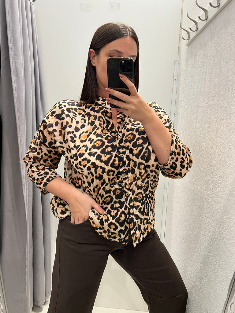 HaveOne•Camicia coreana in mussola maculata