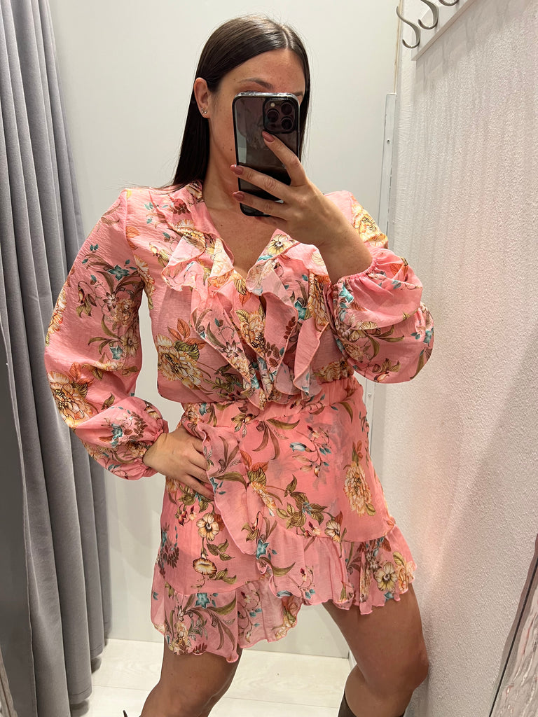 ViCOLO•Camicia volant floreale lyocell