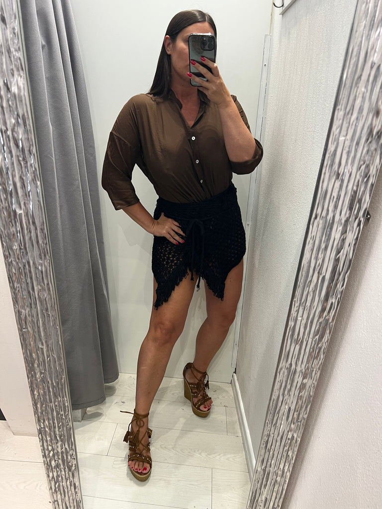 MSS💥HaveOne•Camicia morbida in mussola•Cioccolato