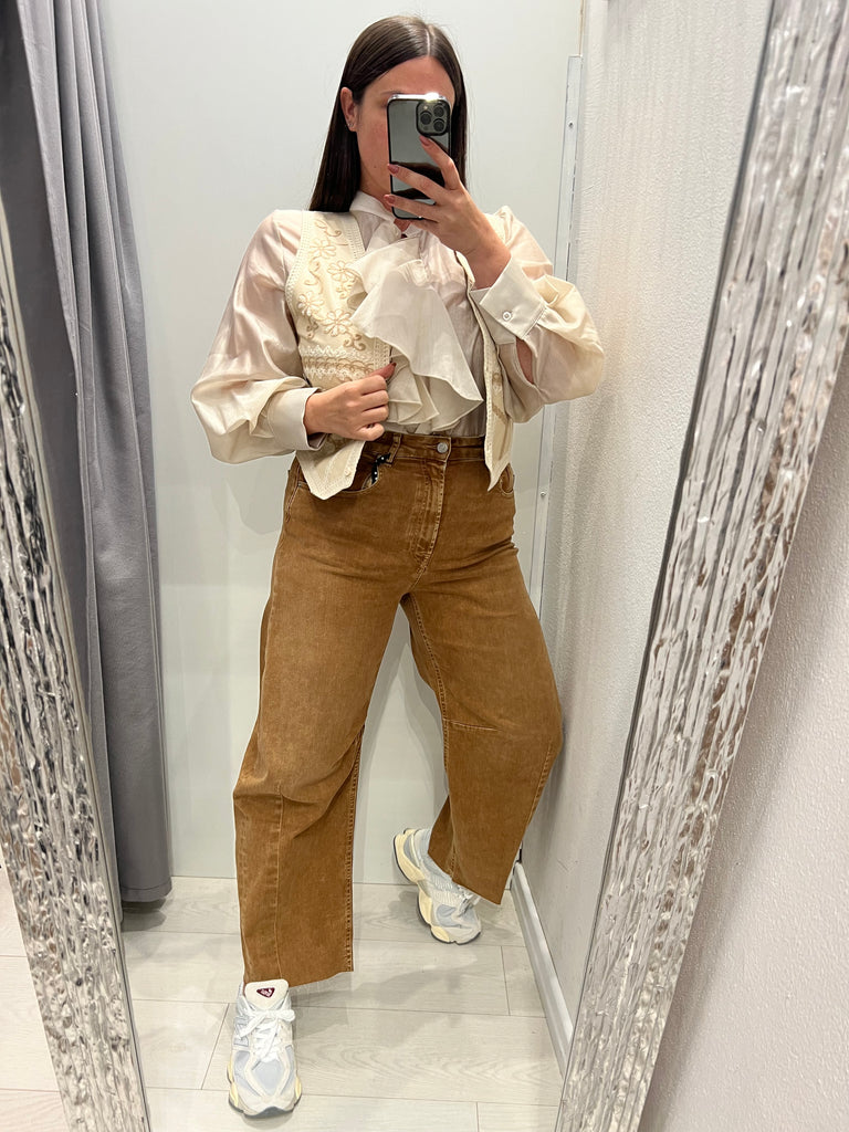 HaveOne•Jeans pantalone Barbara terra