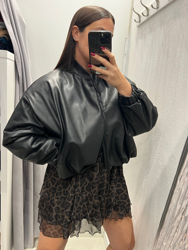 ViCOLO•Bomber in ecopelle nero