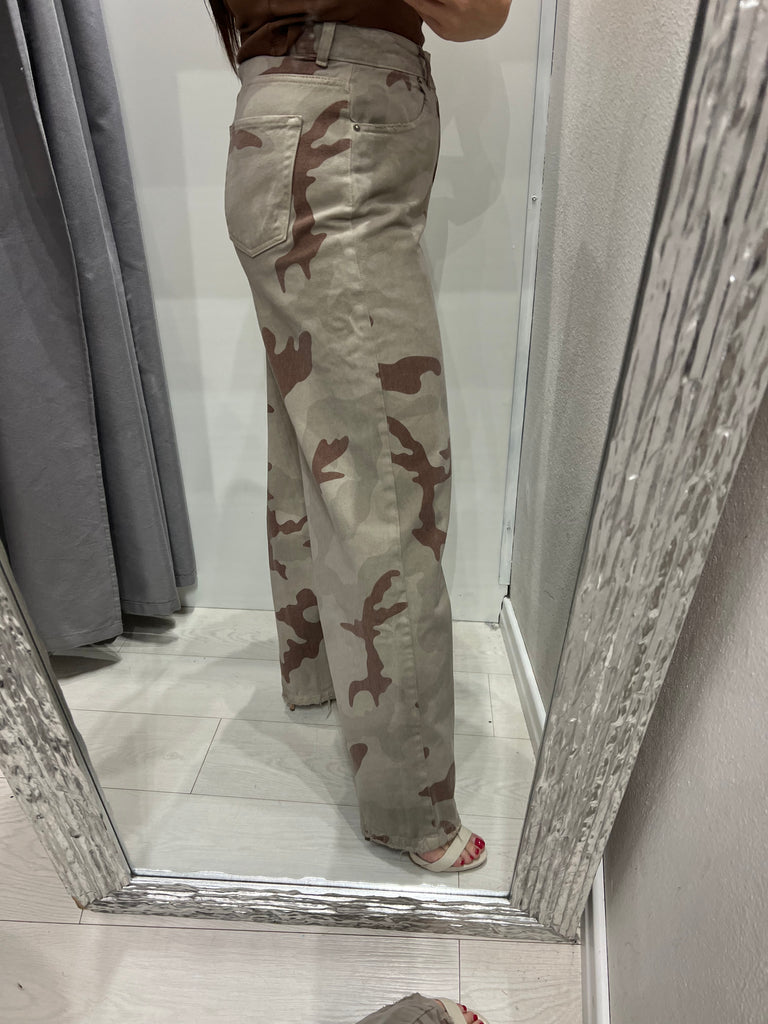 ViCOLO•Jeans palazzo Myrta camouflage