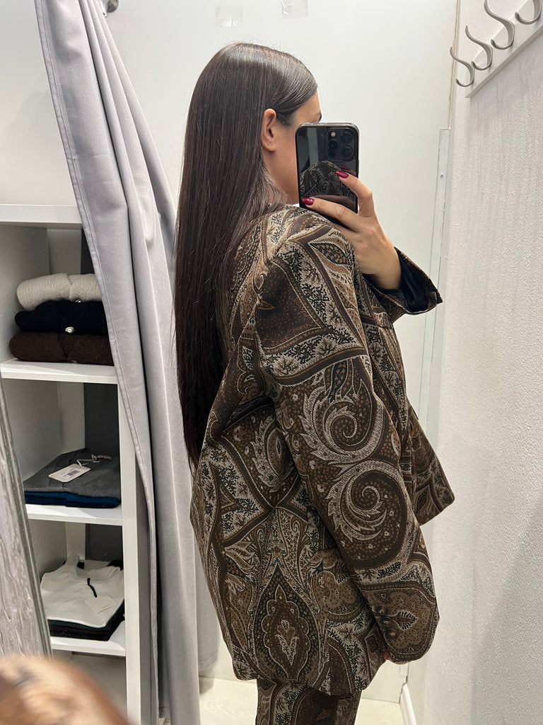 LUMINA•Giacca molto over stampa cashmere
