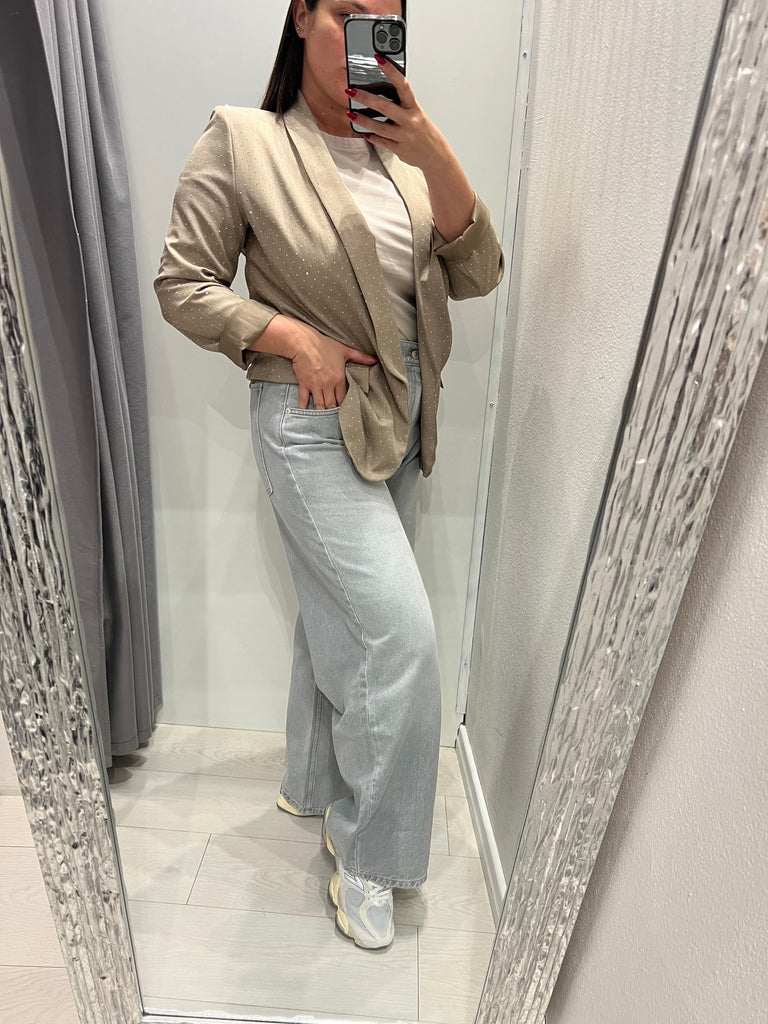 ViCOLO•Jeans palazzo straight grigio Mia