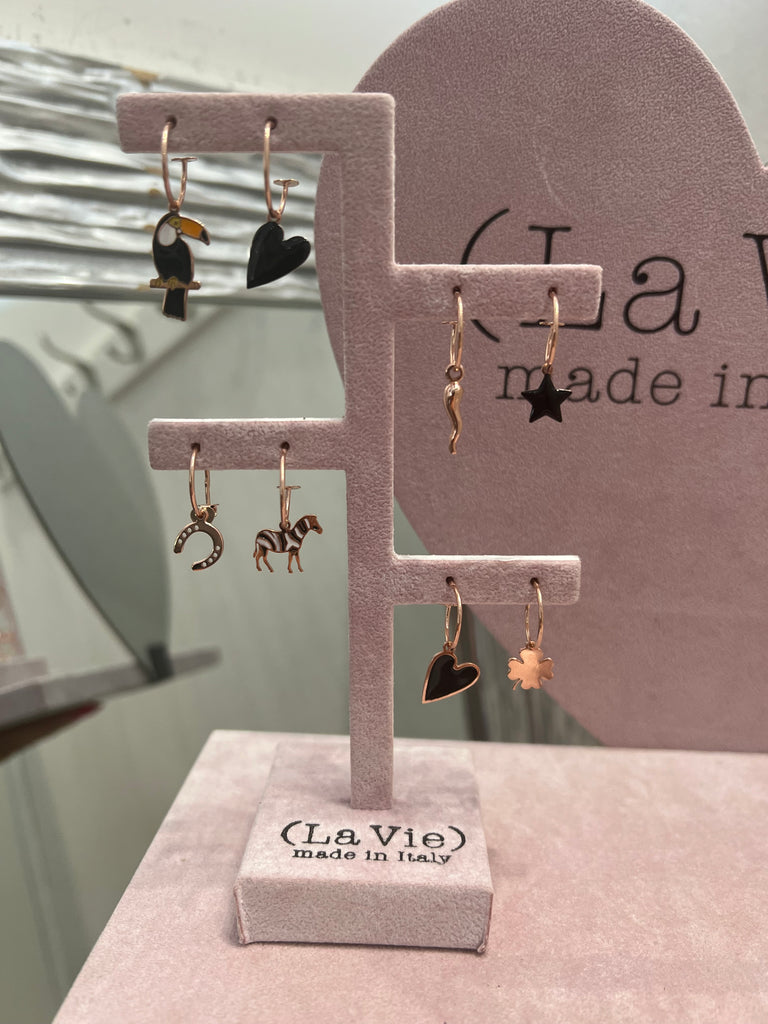 La Vie•Orecchino singolo ad anello con charm•Scegli il tuo